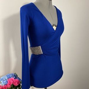 Party Cocktail Top with Rhinestone Detail